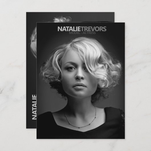 Model Actor 2 met 2 foto's, Sjabloon voor speciale Briefkaart (Voorkant / Achterkant)