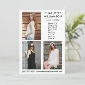 Model Actor 3 Foto Comp Kaart 5 x 7 Wh (Staand voorkant)