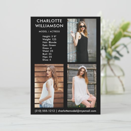 Model Actor 3 Foto Comp Kaart 5x7 B (Staand voorkant)