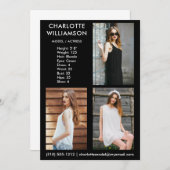 Model Actor 3 Foto Comp Kaart 5x7 B (Voorkant / Achterkant)