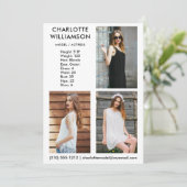 Model Actor 3 Foto Comp Kaart 5x7 W (Staand voorkant)