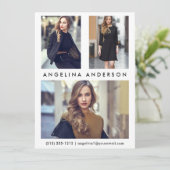 Model Actor 3 Foto Comp Kaart - Witte voorzijde (Staand voorkant)