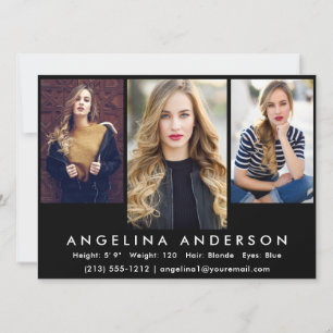 Model Actor 3 Foto Comp Kaart Zwarte voorzijde