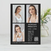 Model Actor 3 Foto Pro Comp Kaart Uw QR-code (Staand voorkant)