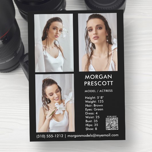 Model Actor 3 Foto Pro Comp Kaart Uw QR-code