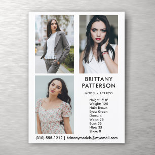 Model Actor 3 Foto Pro Comp Kaart White