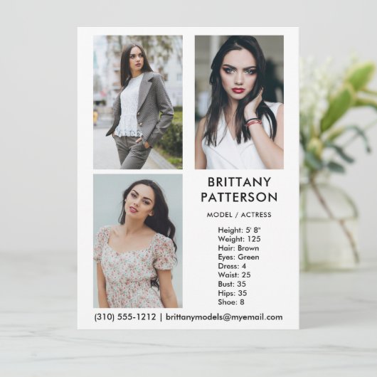 Model Actor 3 Foto Pro Comp Kaart White (Staand voorkant)