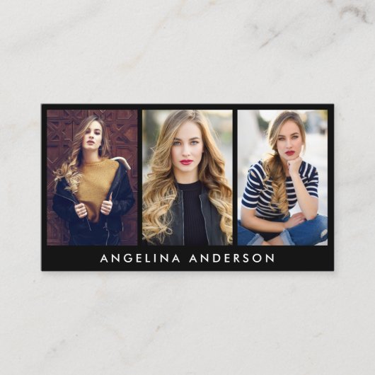 Model Actor 3 Foto Visitekaartje Blk (Voorkant)