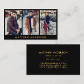 Model Actor 3 Foto Visitekaartje Gold Black (Voorkant / Achterkant)