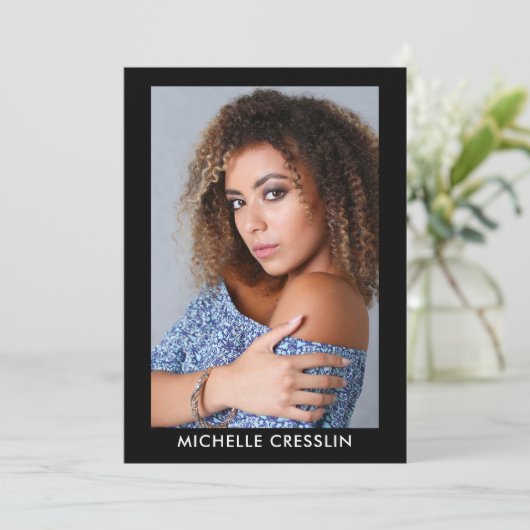 Model Actor 3 Fotoback Comp Zed Card 5x7 Blk Kaart (Staand voorkant)