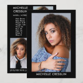 Model Actor 3 Fotoback Comp Zed Card 5x7 Blk Kaart (Voorkant / Achterkant)