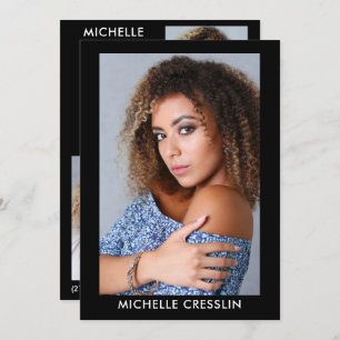 Model Actor 3 Fotoback Comp Zed Card 5x7 Blk Kaart