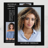 Model Actor 3 Fotoback Comp Zed Kaart 5.5x7.5 Blu (Voorkant / Achterkant)