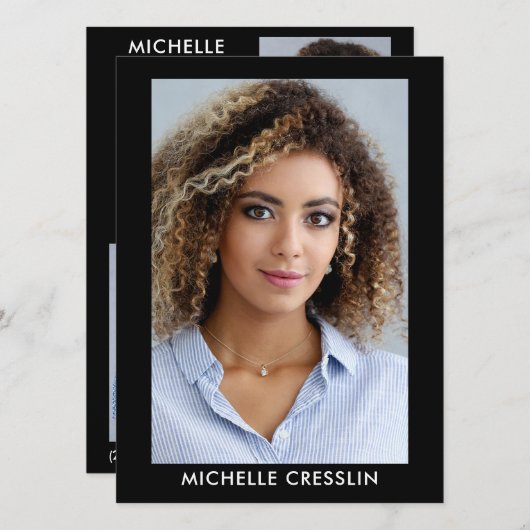 Model Actor 3 Fotoback Comp Zed Kaart 5.5x7.5 Blu (Voorkant / Achterkant)