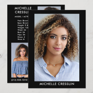 Model Actor 3 Fotoback Comp Zed Kaart 5.5x7.5 Blu