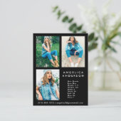 Model Actor 3-fotocombinatiekaart - Blk Briefkaart (Staand voorkant)