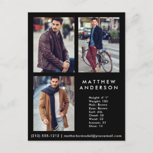 Model Actor 3 Fotocomp Kaart zwart — Briefkaart