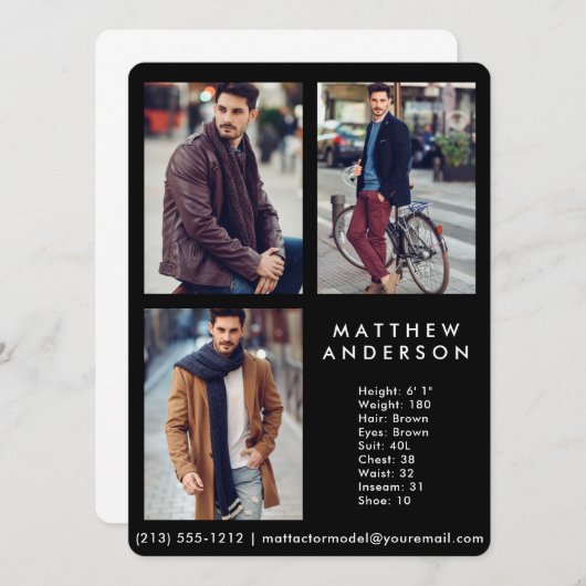 Model Actor 3 Fotocomp Kaart zwart R (Voorkant / Achterkant)