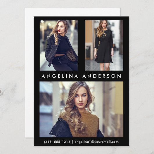 Model Actor 3 Fotocomp Kaart - Zwart vooraan (Voorkant / Achterkant)