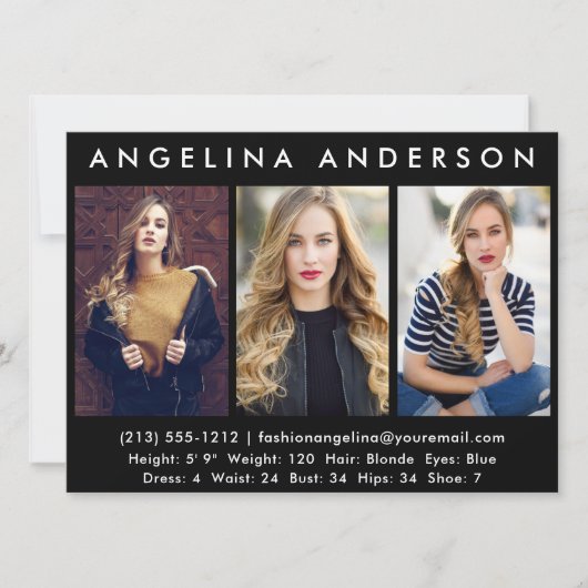 Model Actor 3 Fotocomp Kaart - Zwart vooraan (Voorkant)