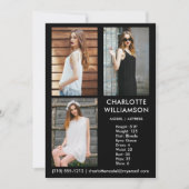 Model Actor 3-fotokaart, 5 x 7 zwart Kaart (Voorkant)