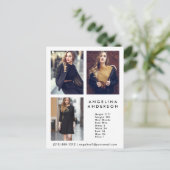 Model Actor 3 Photo Comp Card Wht - Briefkaart (Staand voorkant)