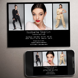 Model Actor 3 Photo Comp Kaart Sjabloon 5x7 Zwart