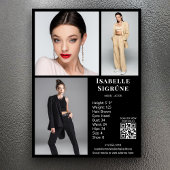 Model Actor 3 Photo Comp Kaart Sjabloon Zwart QR
