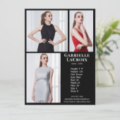 Model Actor 3 Photo Pro Comp Kaart Sjabloon Zwart (Staand voorkant)