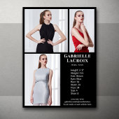 Model Actor 3 Photo Pro Comp Kaart Sjabloon Zwart