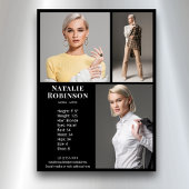 Model Actor 3 Photo Pro Comp Kaart Sjabloon Zwart