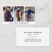 Model Actor 3 Photo Visitekaartje White (Voorkant / Achterkant)