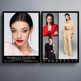 Model Actor 4 Foto 5.5x7.5 Comp Kaart Sjabloon