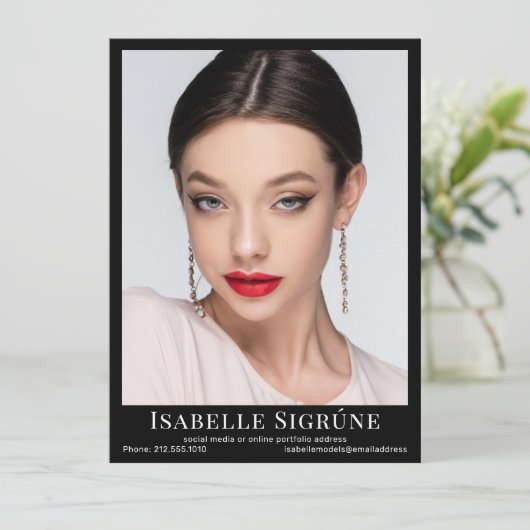 Model Actor 4 Foto 5.5x7.5 Comp Kaart Sjabloon (Staand voorkant)