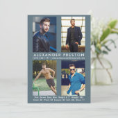 Model Actor 4 Foto Comp Kaart 5x7 grijs blauw (Staand voorkant)