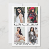 Model Actor 4 Foto Comp Kaart 5x7 White (Voorkant)