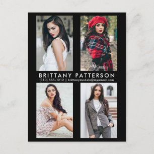 Model Actor 4 Foto Comp Kaart Zwart Briefkaart