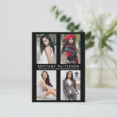 Model Actor 4 Foto Comp Kaart Zwart Briefkaart (Staand voorkant)