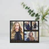 Model Actor 4 Foto Comp Kaart Zwart Goud Briefkaar (Staand voorkant)