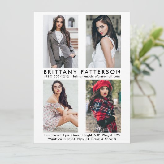 Model Actor 4 Foto Pro Comp Kaart White (Staand voorkant)