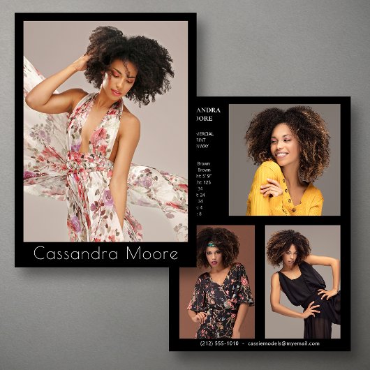 Model Actor 4 Foto Tweezijdige Comp Kaart Sjabloon