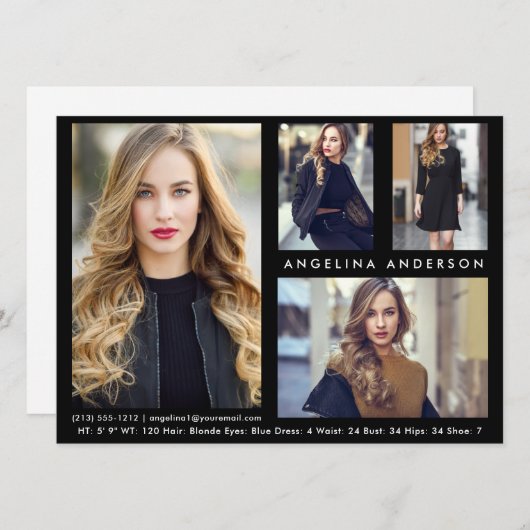 Model Actor 4 Fotocomp Kaart - Blk voorzijde (Voorkant / Achterkant)
