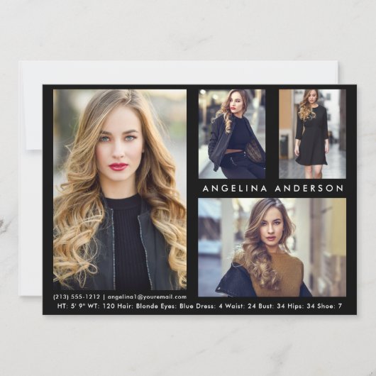 Model Actor 4 Fotocomp Kaart - Blk voorzijde (Voorkant)