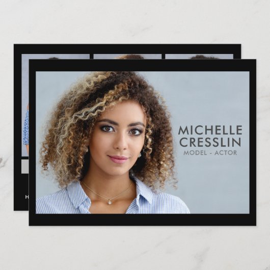 Model Actor 5.5x7.5 Comp Zed Kaart 3 Foto terug (Voorkant / Achterkant)