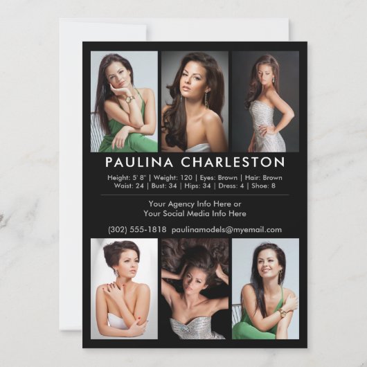 Model Actor 5.5x7.5 Pro Comp/Zed Kaart 7 Foto (Achterkant)