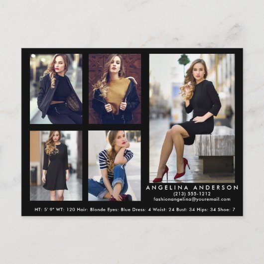 Model Actor 5 Briefkaart van de Comp-fotokaart Blk (Voorkant)