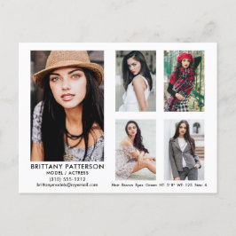 Model Actor 5 Foto Comp Kaart Wit Briefkaart