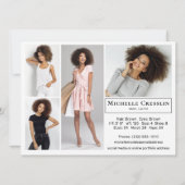 Model Actor 5 Foto Tweezijdige Comp Kaart Sjabloon (Achterkant)