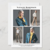 Model Actor 5 Fotoportfolio Comp Kaart Sjabloon (Achterkant)