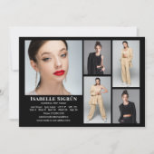 Model Actor 5 Photo Comp Kaart Sjabloon 5x7 Zwart (Voorkant)